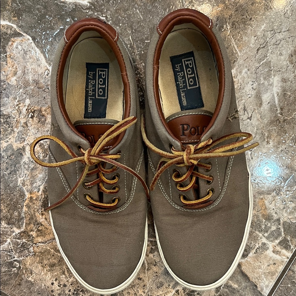 Polo by Ralph Lauren khaki boat shoes/sneakers ~ 7 1/2 D